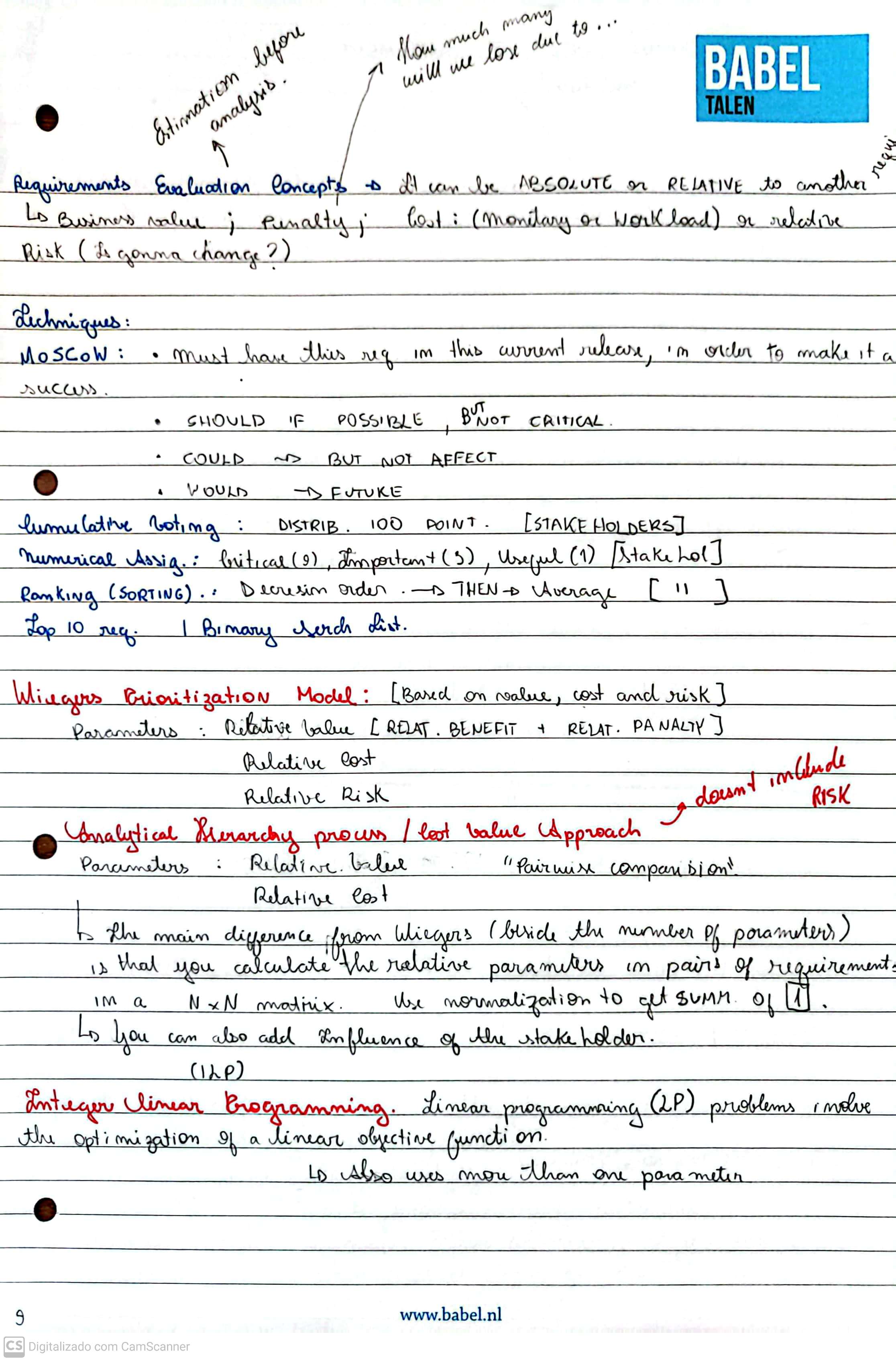 Página de caderno com anotações manuscritas
